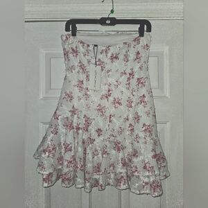 Cotton Candy White Pink Mini Dress Large